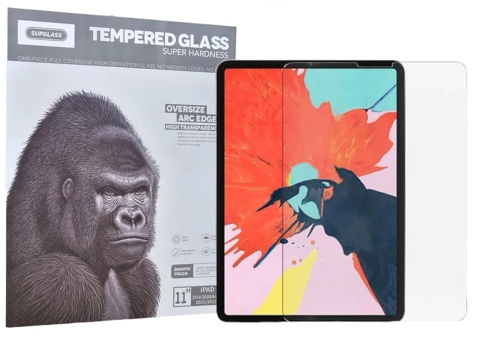 Защитное стекло Supglass для iPad 12.9" (2018-2022) Tempered Glass Super Hardness 9D, Прозрачное. Фото 1