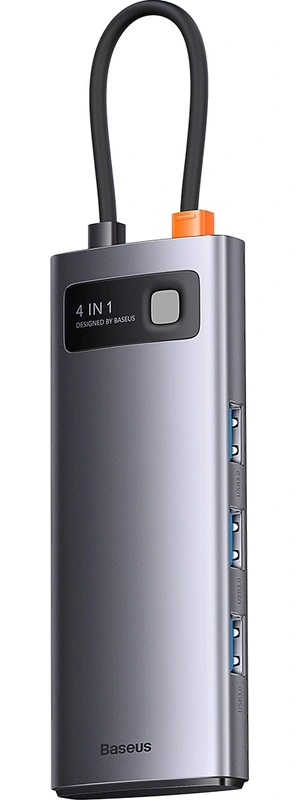 Хаб Baseus Metal Gleam Series 4-in-1 Multifunctional Type-C HUB Docking Station (WKWG070013). Фото 3