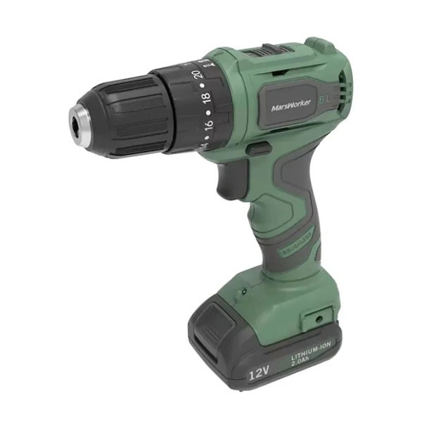 Аккумуляторная ударная дрель-шуруповерт MarsWorker 12V Lithium Impact Drill, Зелёная (MSBLID1201-04). Фото 1