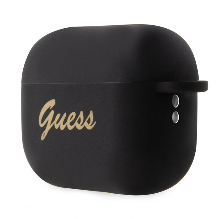 Чехол Guess Silicone case Script logo with Heart charm для Airpods Pro 2 (2022), Black. Фото 3