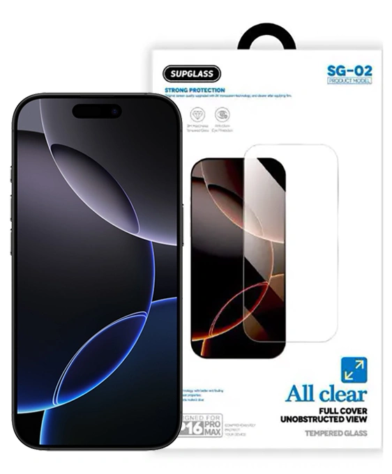 Защитное стекло SupGlass для iPhone 16 Pro Max 3D SG-02, Безрамочное. Фото 1