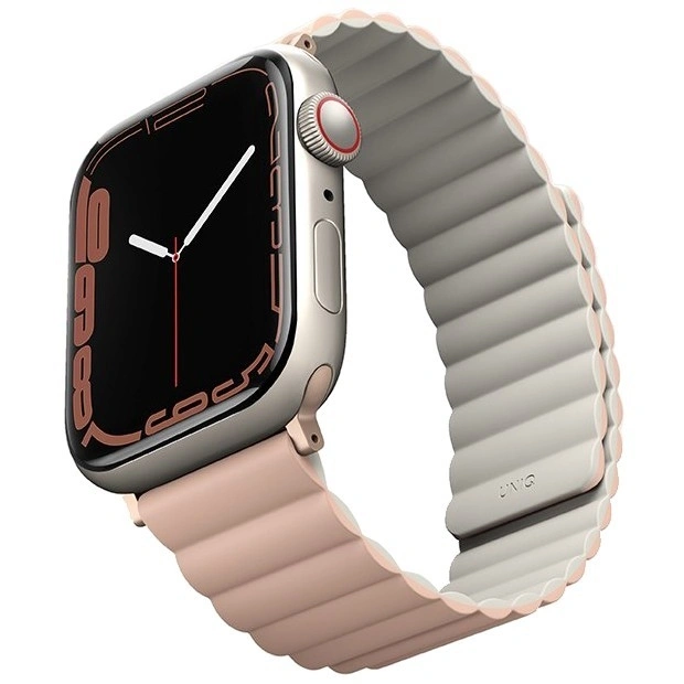 Ремешок Uniq Revix reversible Magnetic для Apple Watch 38/40/41/42мм, Розовый, бежевый(41MM-REVPNKBEG). Фото 1