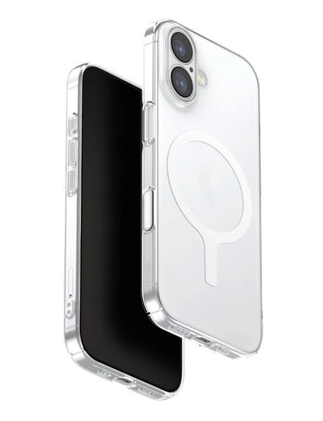Накладка Uniq AirSuit MagSafe для iPhone 17, Glossy Clear/White (IP6.3(2025)-ASMGCLRW). Фото 1