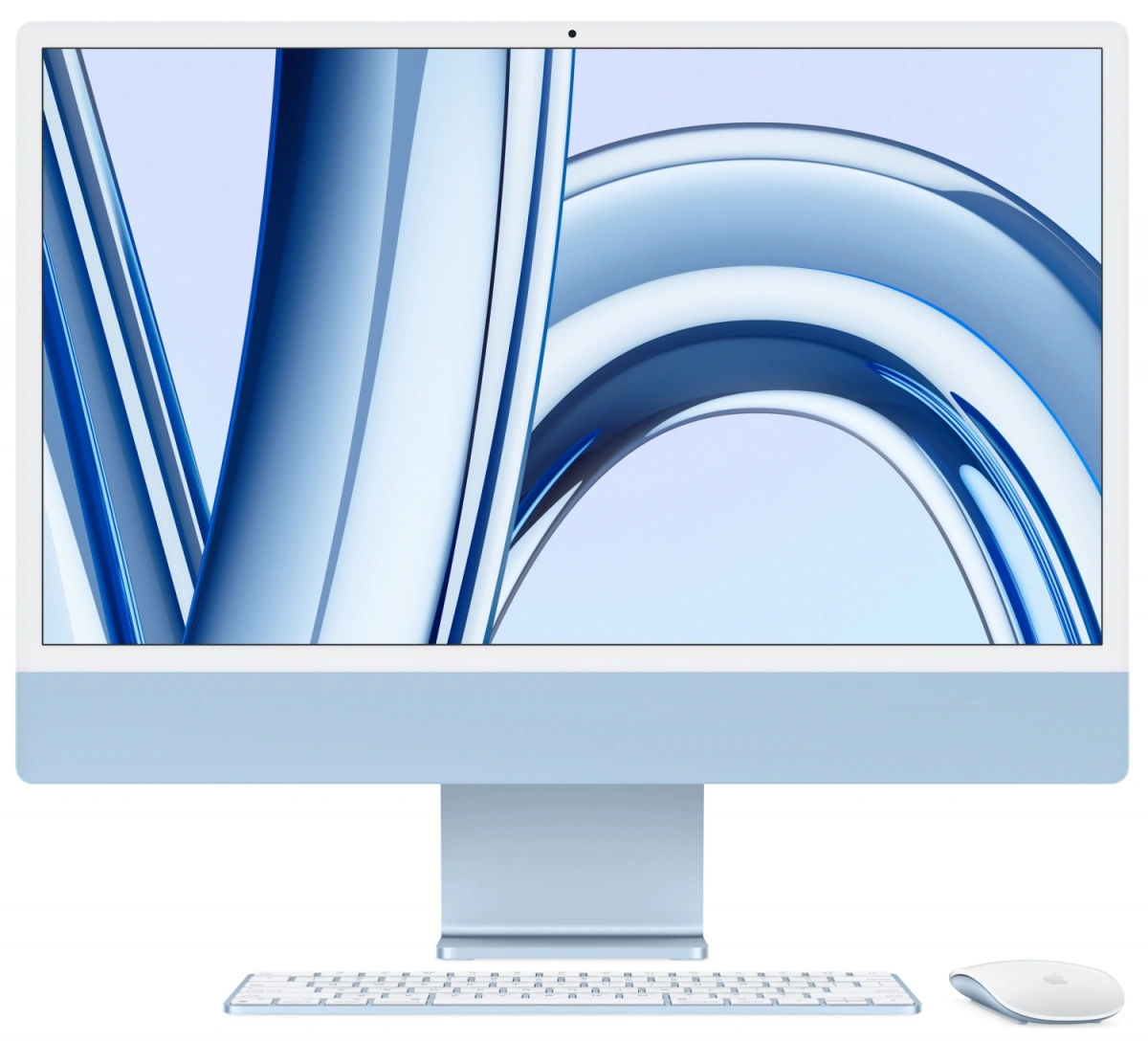 Apple iMac 24" Retina 4,5K, (MQRC3) (M3, 8-ядер CPU, 8-ядер GPU, 8 ГБ, 256 ГБ SSD), Голубой. Фото 1