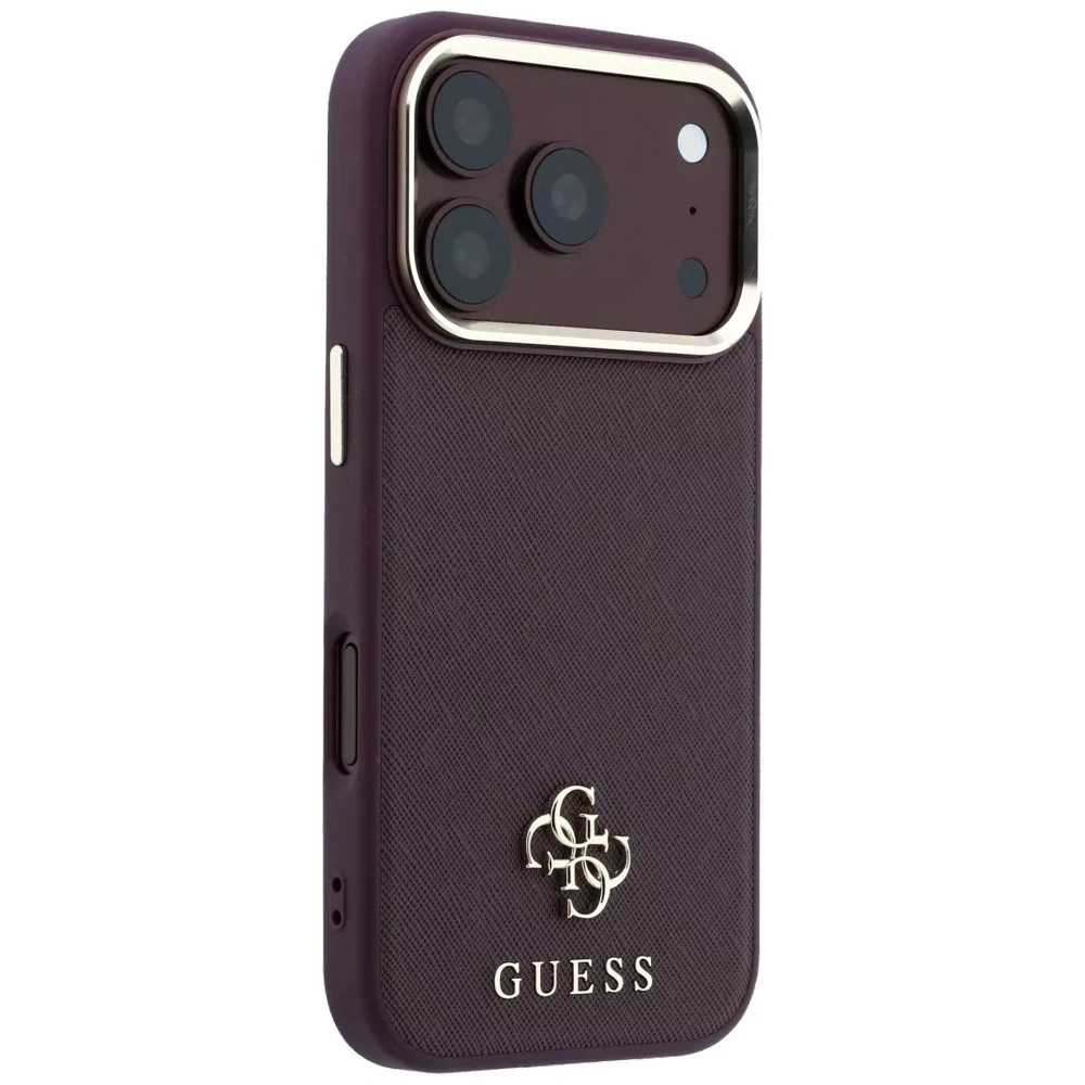 Накладка Guess для iPhone 18 Pro Max/17 Pro Max Saffiano 4G Small Metal logo&Cam Hard (MagSafe), Burgundy (GUHMP18X6PSA4DMU). Фото 2