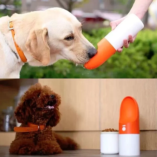 Поилка дорожная для животных Moestar Rocket Pet Multifunctional Portable Bottle, Оранжевый (MS0010001). Фото 5