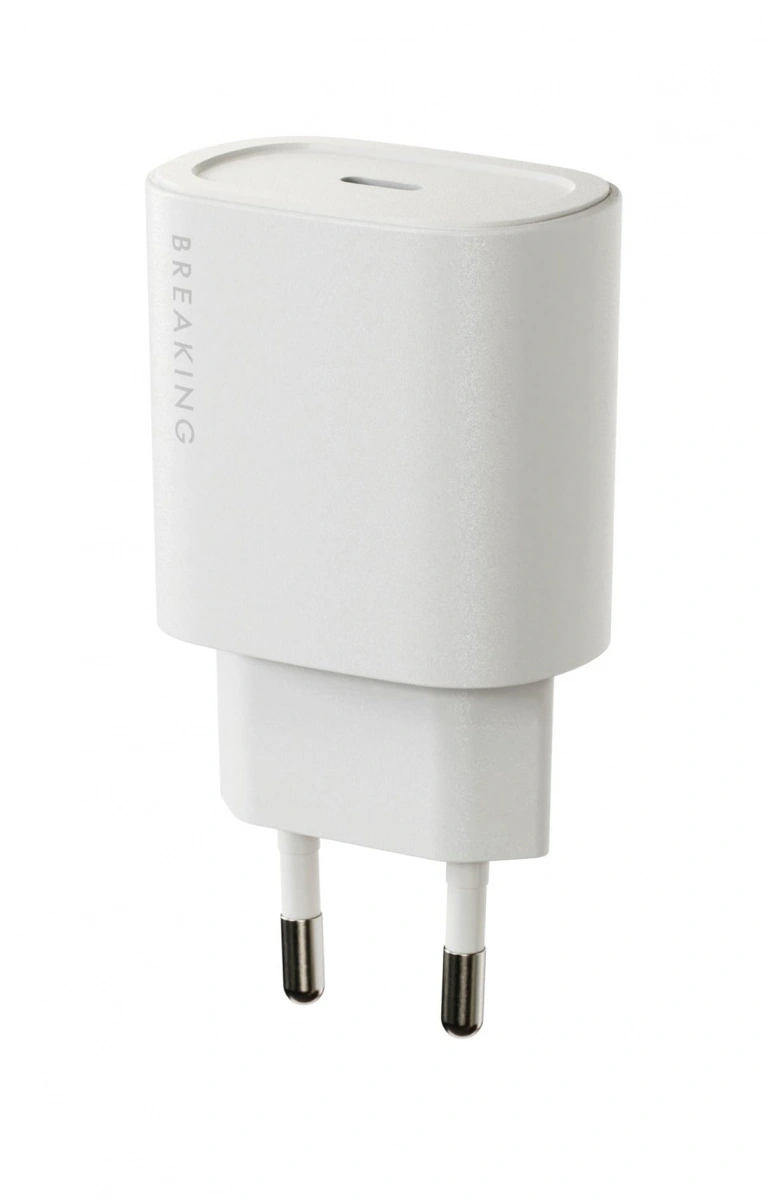 Сетевое зарядное устройство Breaking USB-C P-06 25W, Белое. Фото 1
