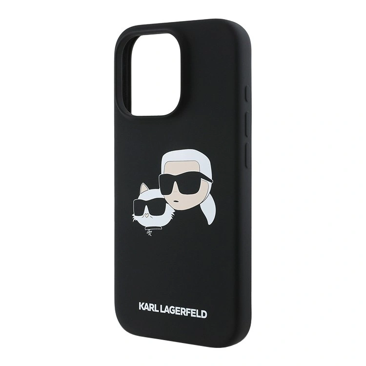 Накладка Lagerfeld для iPhone 16 Pro Max Liquid Silicone NFT Karl & Choupette Head Hard (MagSafe) (KLHMP16XSKCHPPLK). Фото 2