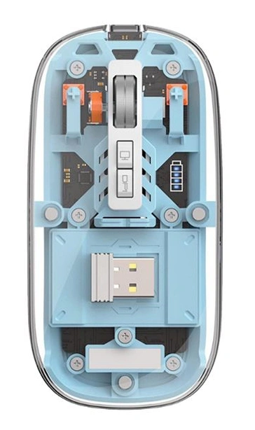 Мышь беспроводная прозрачная Wiwu WM105, Blue. Фото 1