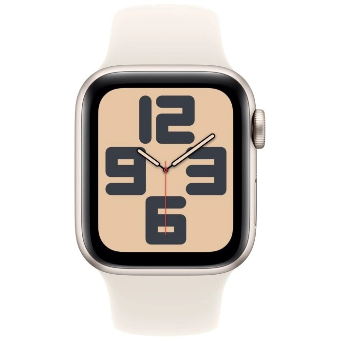 Apple Watch SE 2024, 40 мм, алюминий цвета "Сияющая звезда", Starlight Sport Band, M/L (MXEG3). Фото 2