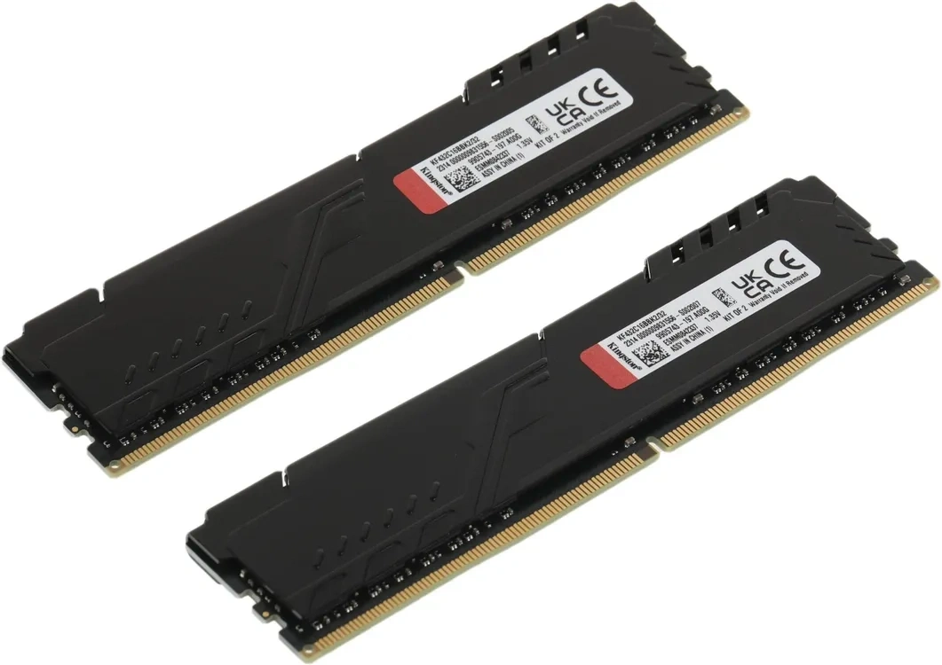 Оперативная память Kingston FURY Beast Black 32Гб, DDR4, 2х16 ГБ, 3200 МГц, CL16-20-20 (KF432C16BBK2/32). Фото 3