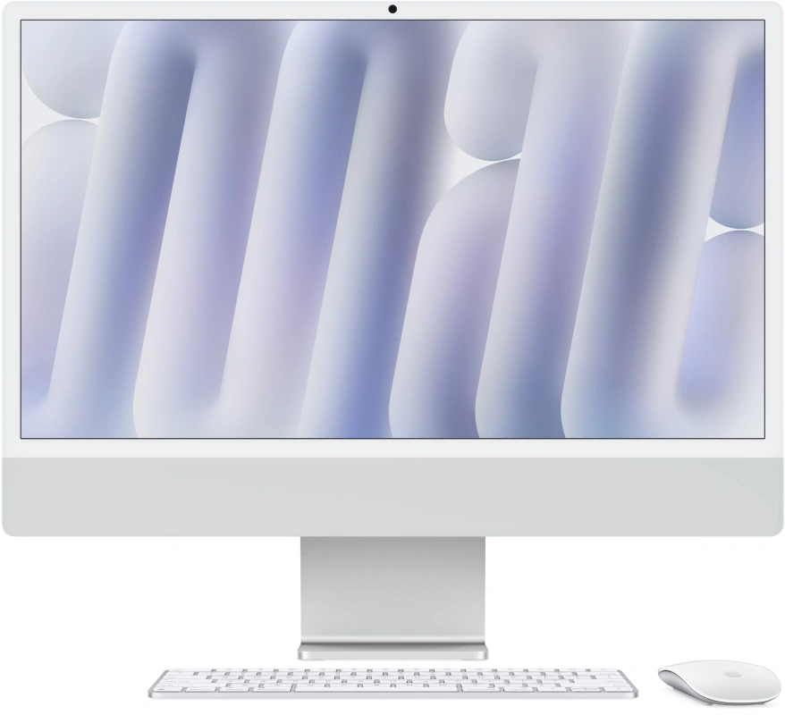 Apple iMac 24" Retina 4,5K, (MWUV3) (M4, 10C CPU, 10C GPU, 16 ГБ, 512 ГБ SSD, 2024), Silver. Фото 1