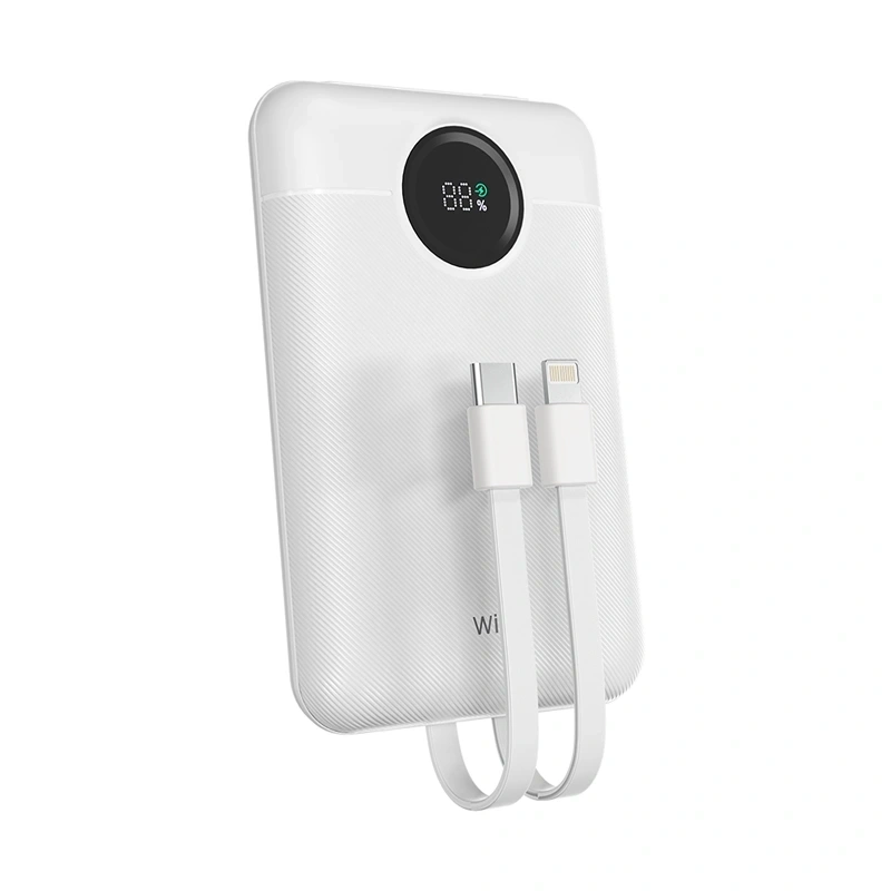 Внешний аккумулятор Wiwu 22.5W 10000 mAh PD Dual Cable, White (Wi-P022). Фото 1