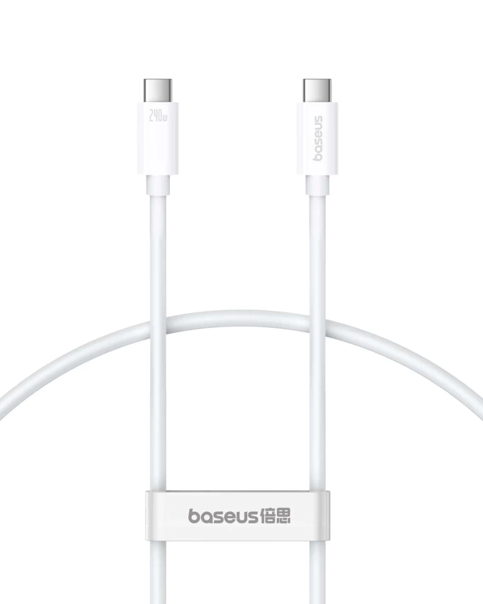 Кабель Baseus Superior Series 2 USB4 Full-Function Fast Charging Cable Type-C to Type-C 240W 1м, Белый (P10365200211-02)
