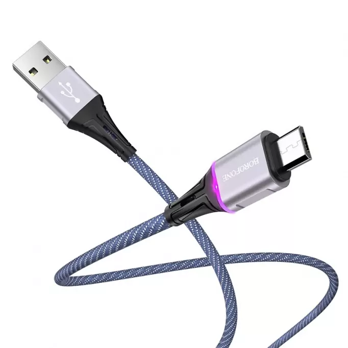 Кабель Borofone BU25 Glory Micro USB 1.2m, Синий