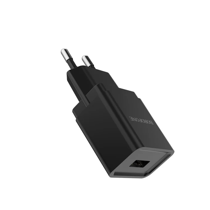 Сетевое зарядное устройство Borofone BA19A 5V/1A 1USB Nimble single port + Micro USB, Чёрное