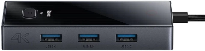 Хаб Baseus PioneerJoy 5-Port Type-C HUB Adapter (Type-C to HDMI4K@60Hz*1 + USB3.0*3 + PD*1), Серый (WKYY030113)