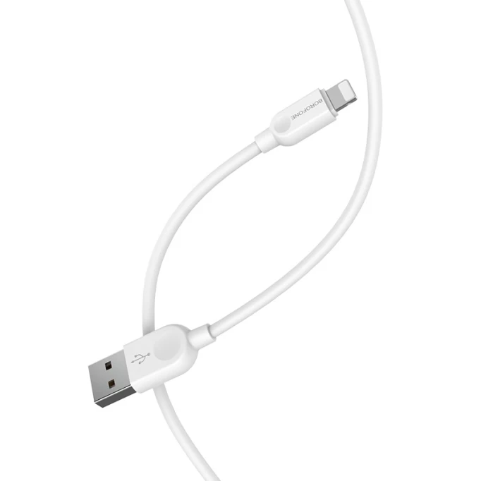 Кабель Borofone BX14 LinkJet Lightning to USB 2.4A 2м, Белый