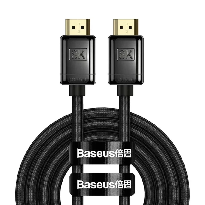 Кабель Baseus High Definition Series HDMI 8K to HDMI 8K Adapter Cable 2m, Чёрный (WKGQ000101)