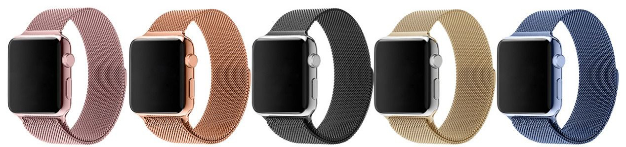 Тип: Сменный ремешок Совместимость: Apple Watch 42/44 мм Особенности: Миланское плетение Материал: Нержавеющая сталь Цвет ремешка: Чёрный